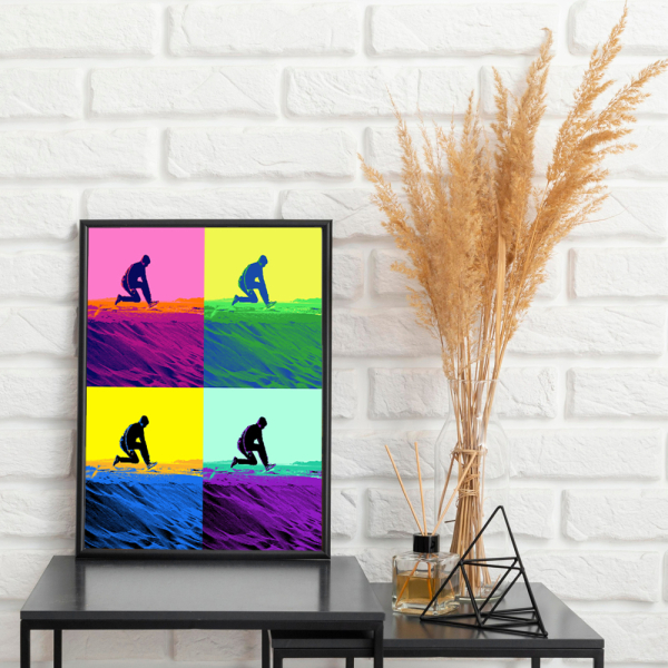Poster Pop Art com 4 fotos emoldurado