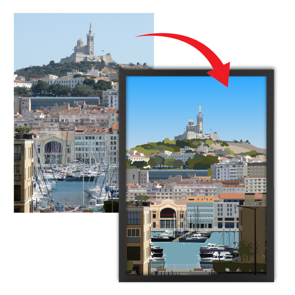 Quadro de paisagem personalizado a partir de uma fotografia