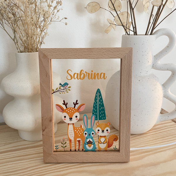 Quadro LED floresta encantada personalizada