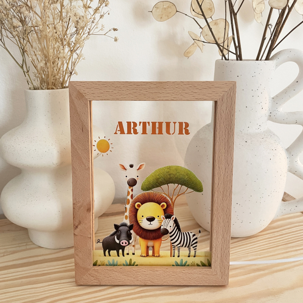 Quadro LED safari personalizado