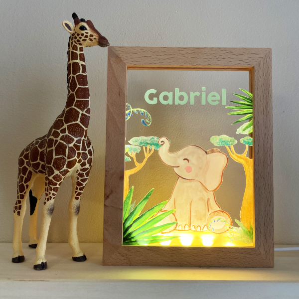 Quadro LED savana personalizado
