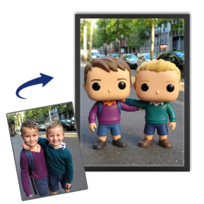 Retrato de uma figura de vinil estilizada a partir de uma foto