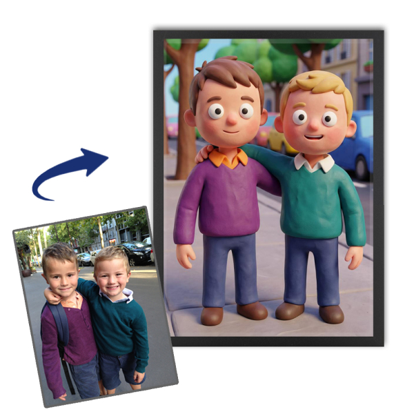 Retrato em estilo Clay Art a partir de uma foto