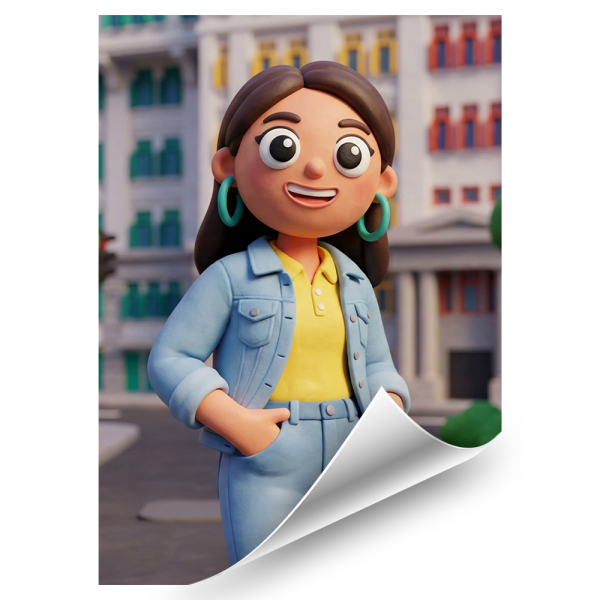 Retrato em estilo Clay Art a partir de uma foto