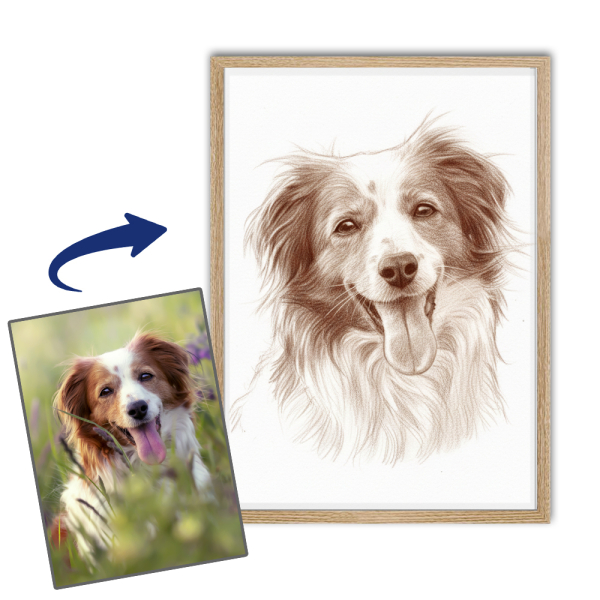 Retrato em estilo de desenho sépia feito a partir de uma foto