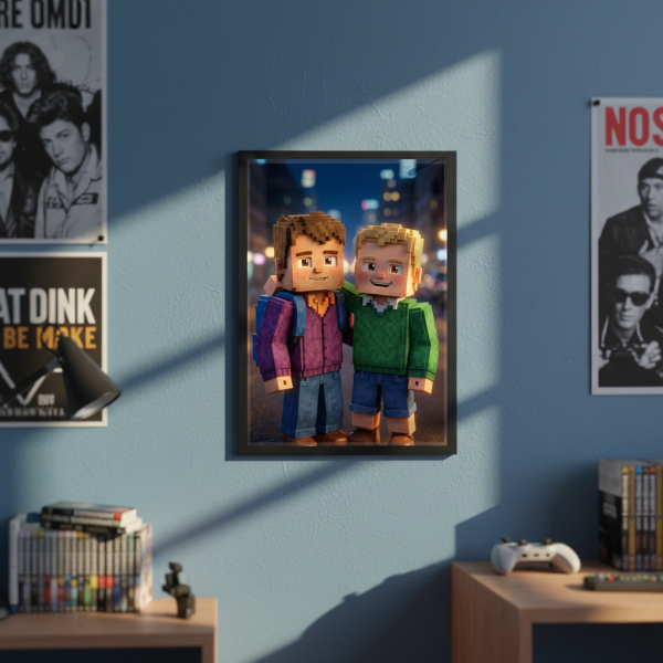 Retrato em estilo de videojogo pixel