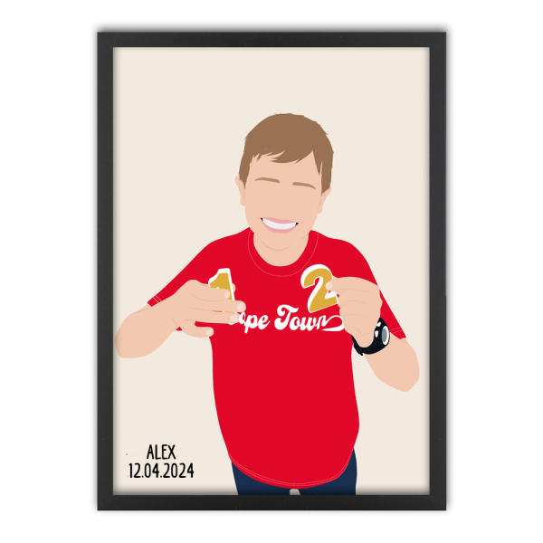 Retrato personalizado com design a partir de uma fotografia