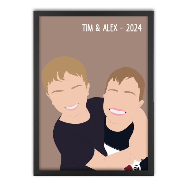 Retrato personalizado com design a partir de uma fotografia