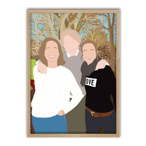 Retrato personalizado com design a partir de uma fotografia