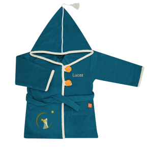 Roupão infantil personalizado Guaxinim Azul Roupão infantil personalizado Guaxinim Azul