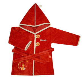 Roupão infantil personalizado Panda Vermelho Roupão infantil personalizado Panda Vermelho