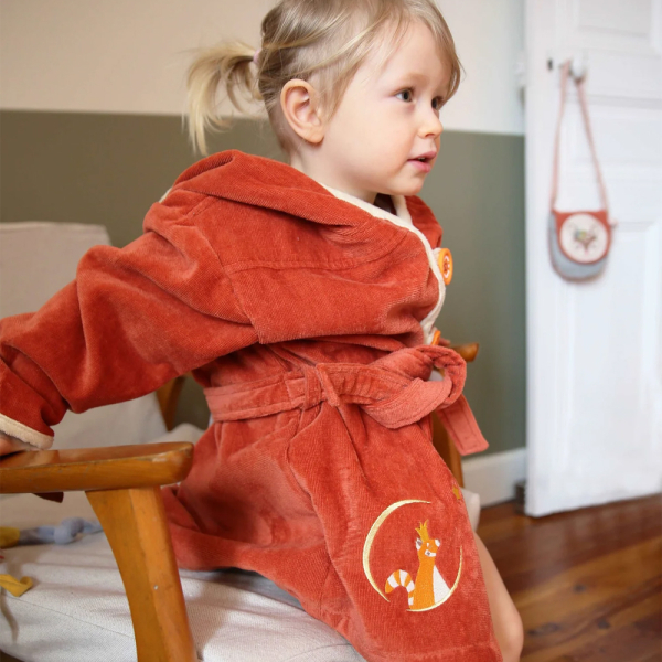 Roupão infantil personalizado Panda-vermelho