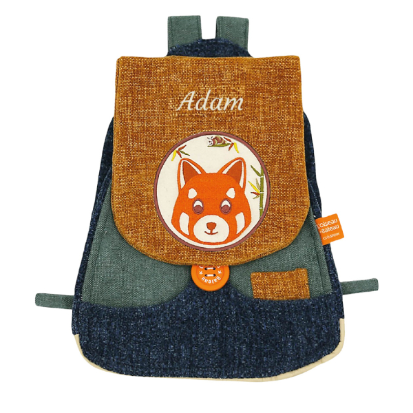 Mochila panda vermelha personalizada