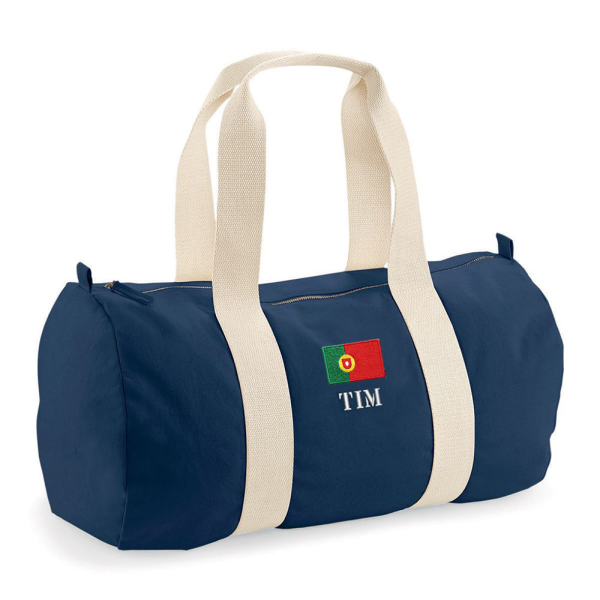 Saco de desporto personalizado com nome e bandeira