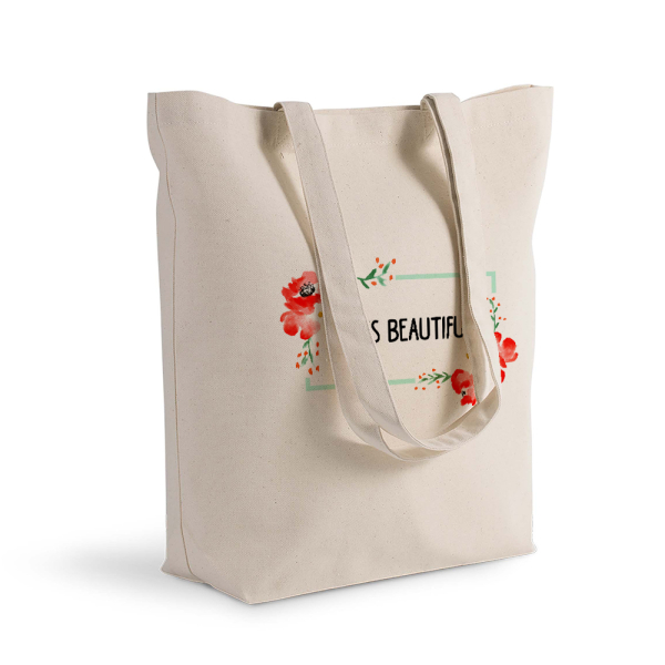 Saco personalizado com flores em aguarela