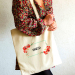 Saco personalizado com flores em aguarela