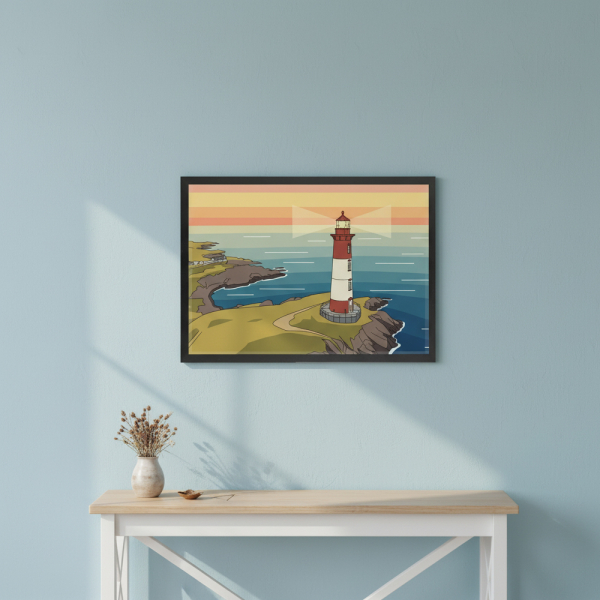 Paisagem ilustrada de maneira flat design de acordo com uma foto