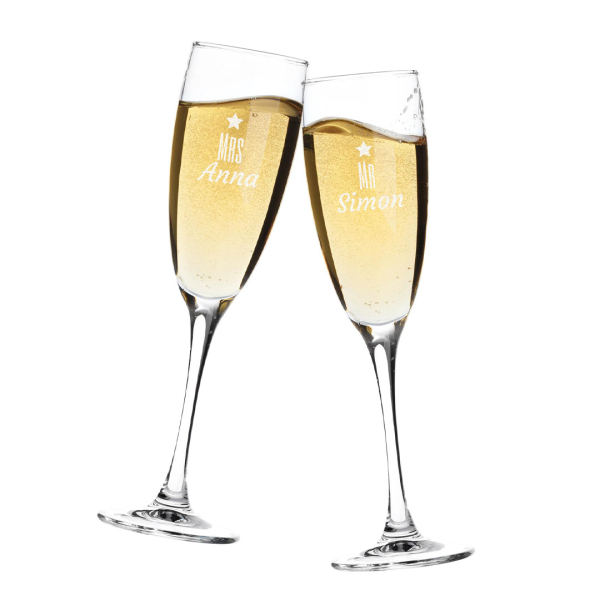 Taças de champanhe personalizadas para casais