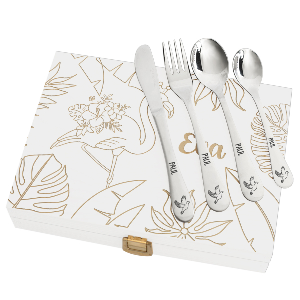 Talheres de batismo de pomba personalizados