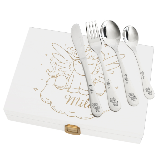 Talheres infantis personalizados unicórnio