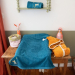 Toalha infantil personalizada 70 x 140 cm  Guaxinim Azul