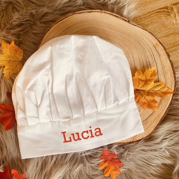 Toque de chef bordada para adulto