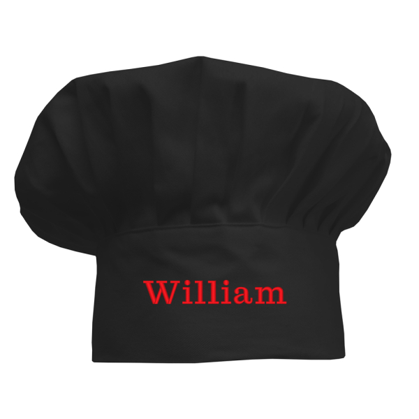 Touca de cozinheiro infantil personalizada preta