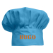 Touca de cozinheiro infantil personalizada turquesa