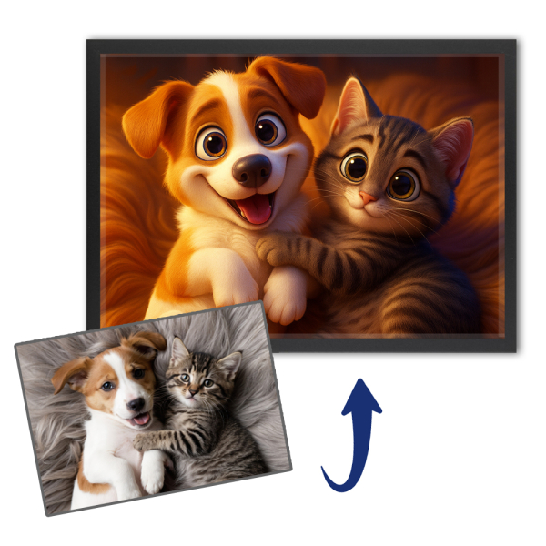 Retrato de animal ao estilo de um filme de animação 3D