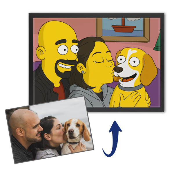 Caricatura em estilo cartoon amarelo a partir de uma foto