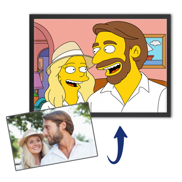 Caricatura em estilo cartoon amarelo a partir de uma foto