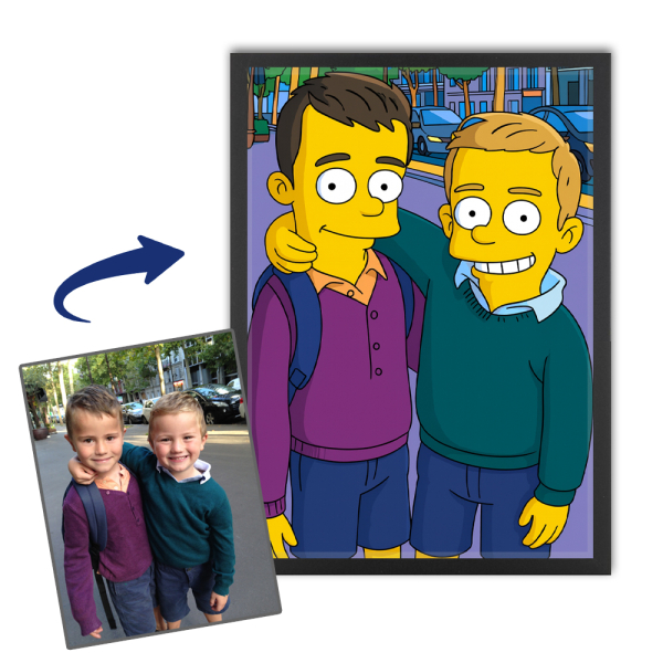 Caricatura em estilo cartoon amarelo a partir de uma foto