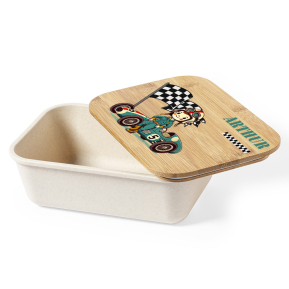 Caixa para lanche com carro de corrida