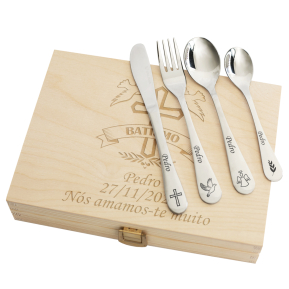 Talheres personalizados para crianas Batismo