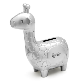 Cofrinho de metal girafa
