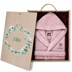 Conjunto de roup�o 2 a 12 anos com motivo vegetal