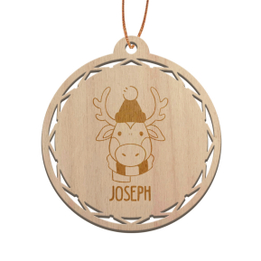 Bola de Natal em madeira personalizada para criana