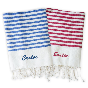 Fouta tradicional personalizada com riscas