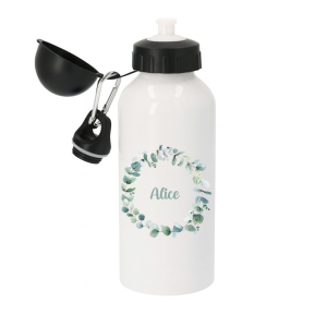 Garrafa personalizada com coroa de flores