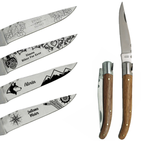 Faca estilo Laguiole personalizada com motivos