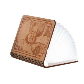 Livro luminoso com porta-retrato gravado