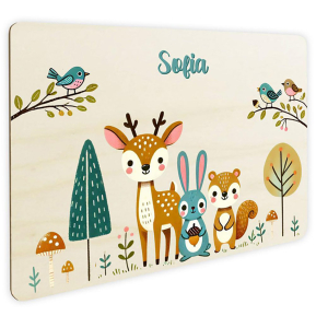 Placa de porta personalizada floresta encantada