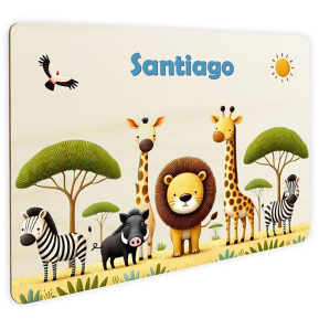 Placa de porta personalizada safari