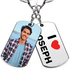 Porte-chaves placa foto I Love
