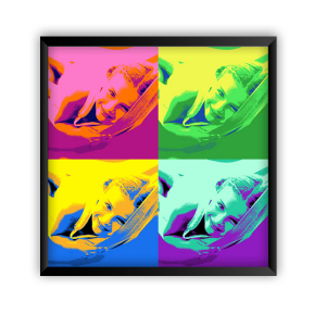 Poster Pop Art com 4 fotos emoldurado