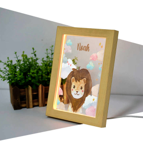 Quadro LED nuvens e animais