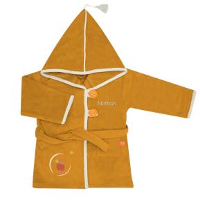 Roupo infantil personalizado Leo Amarelo
