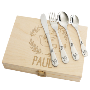 Talheres de batismo de pomba personalizados