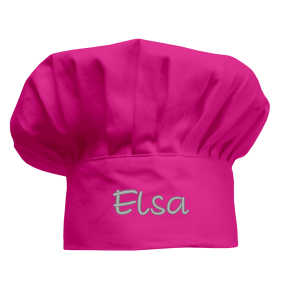 Touca de cozinheiro infantil personalizada rosa
