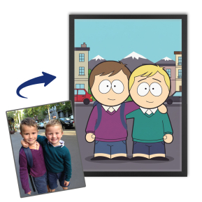Caricatura em estilo cartoon excntrico a partir de uma foto